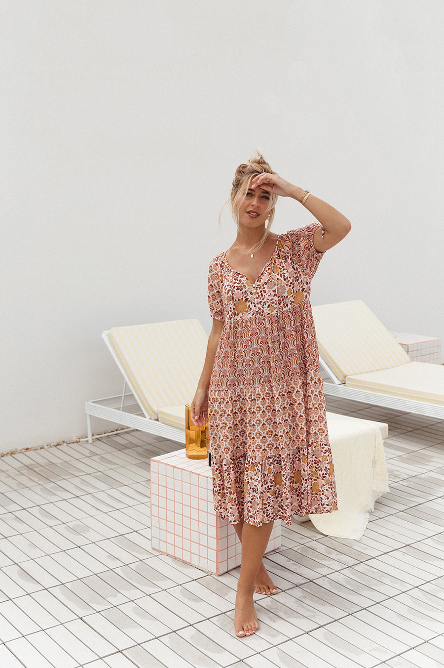 adelene midi dress ADELINE MIDI DRESS - VANILLA
