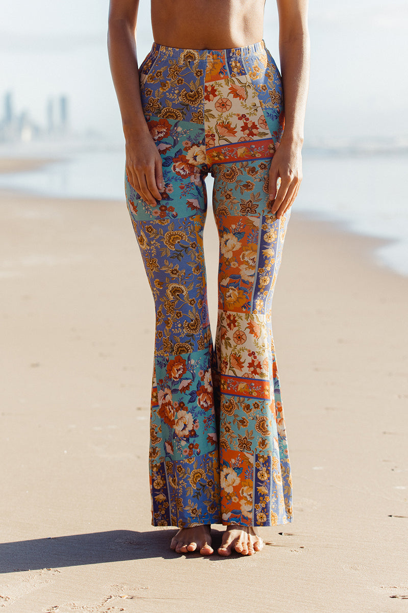 PATCHWORK FLORAL BELL BOTTOMS
