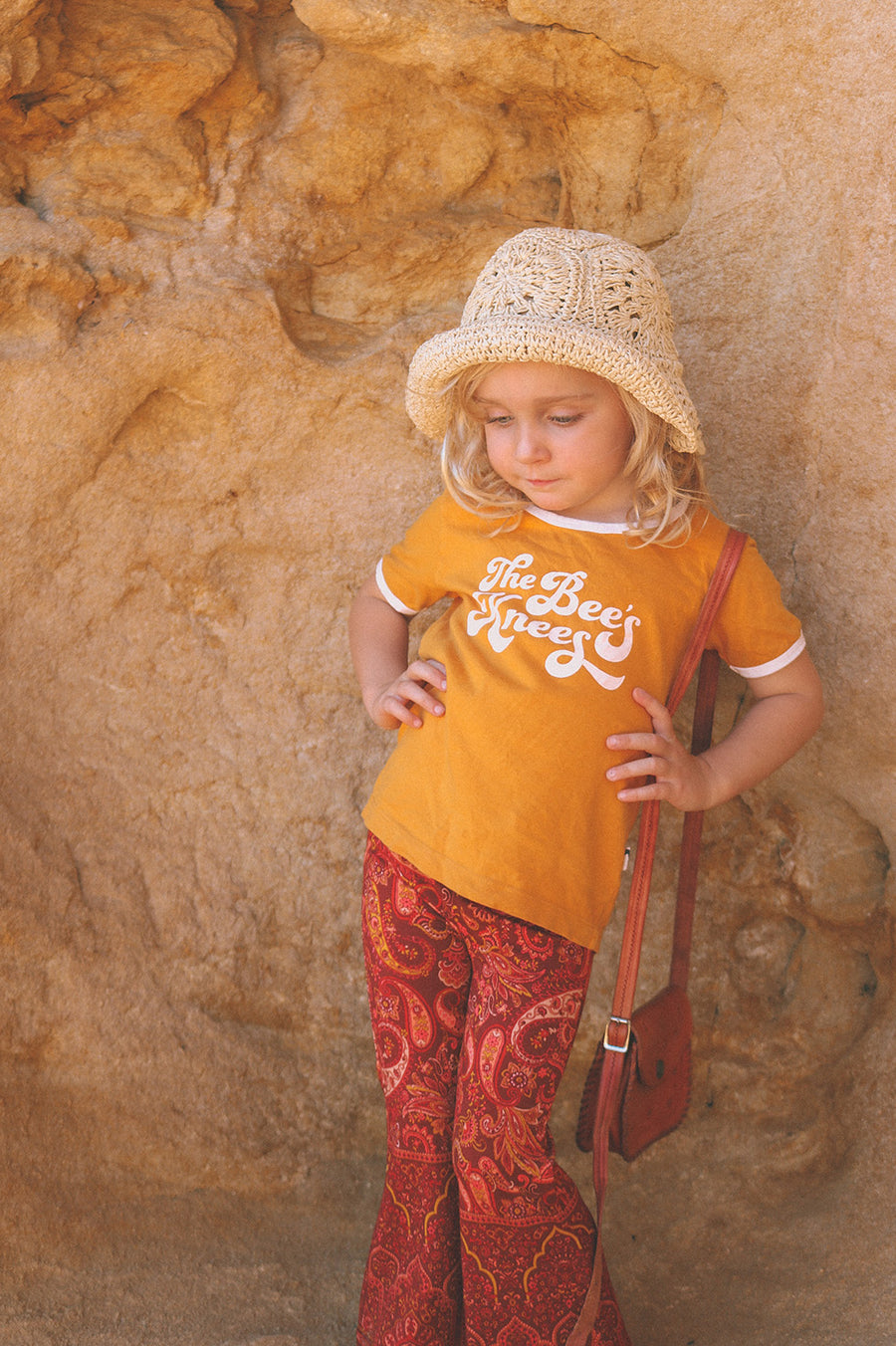 FREYJA KIDS BELL BOTTOMS OCHRE We the Wild Collective We The Wild Collective