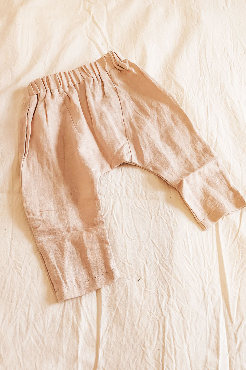 LUXE LINEN PANT - DUSTY PINK